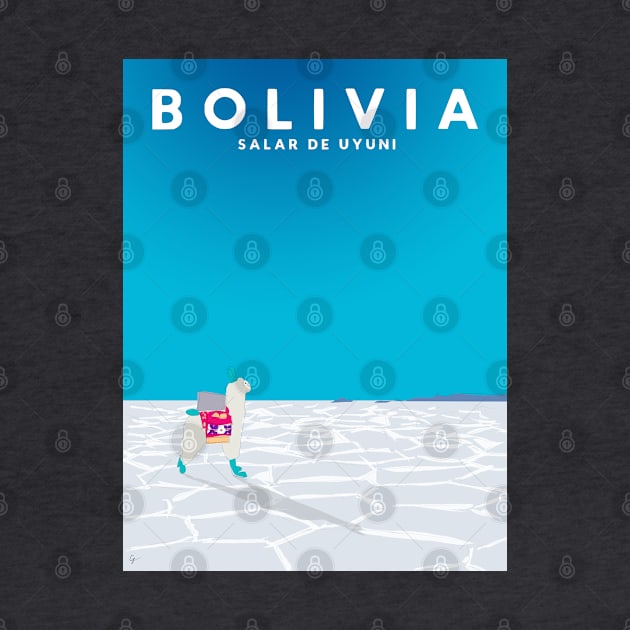 Bolivia Salt Flats Travel Poster by lymancreativeco